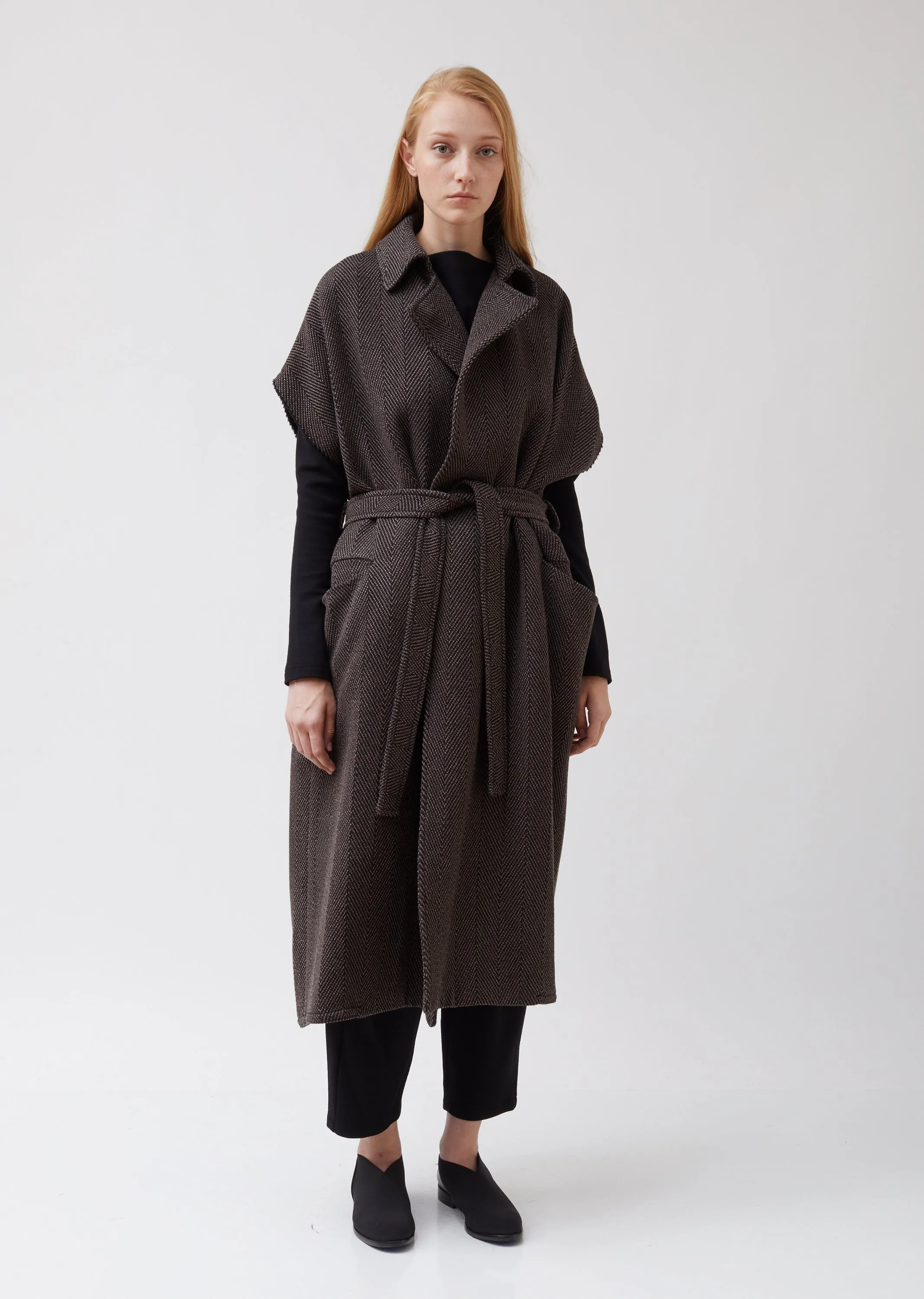 Cashmere Blend Sleeveless Trench