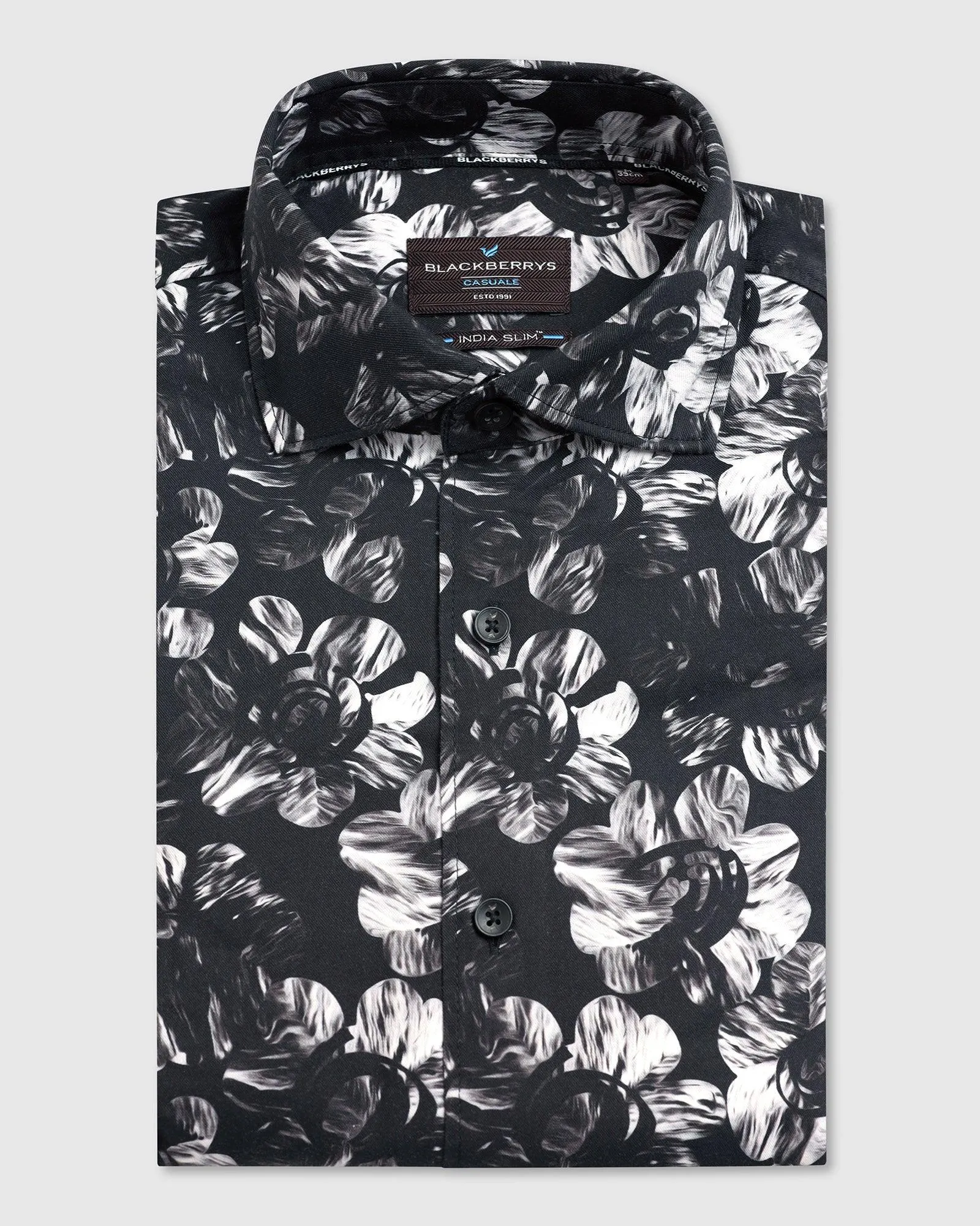 Casual Black Printed Shirt - Emaar