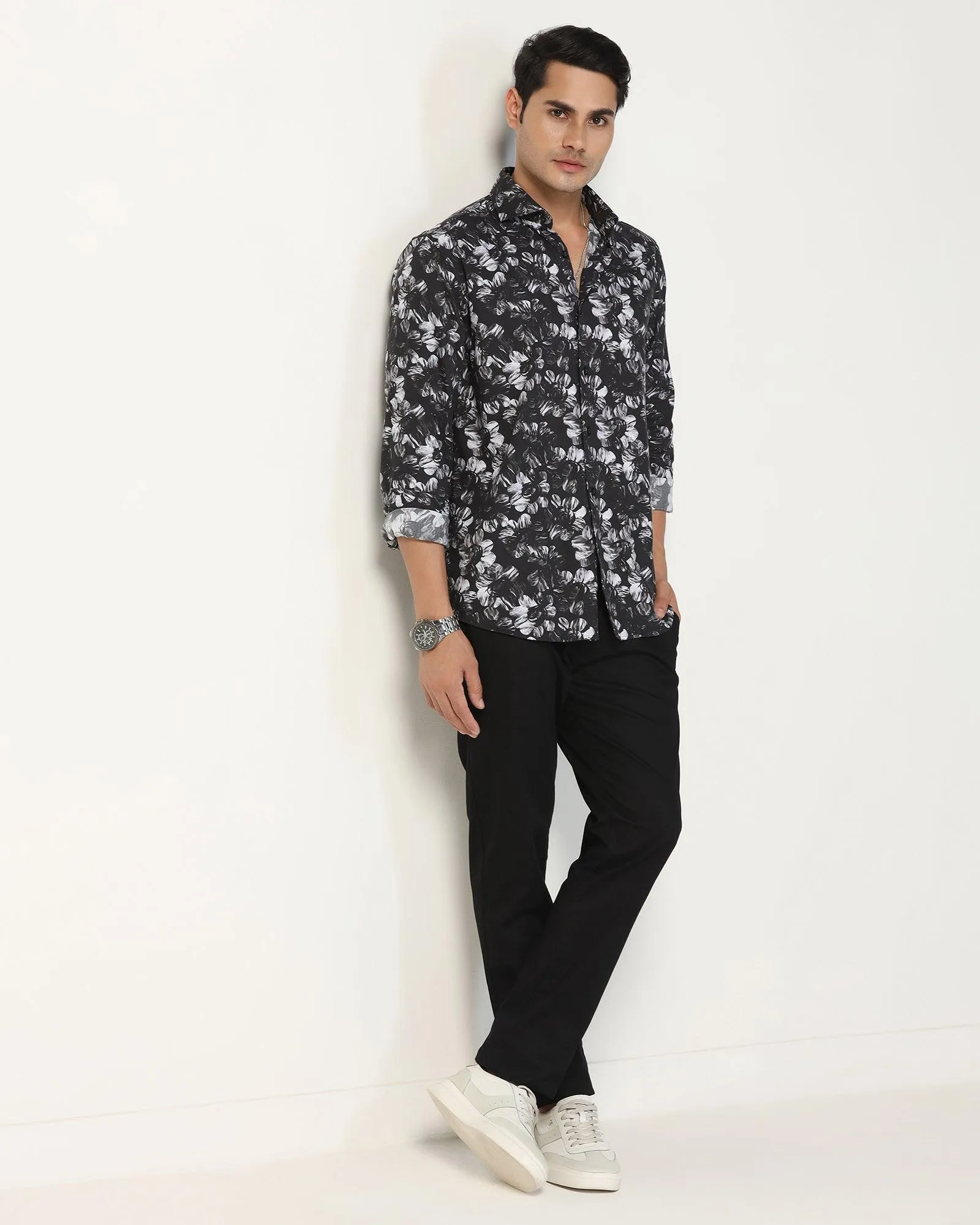 Casual Black Printed Shirt - Emaar