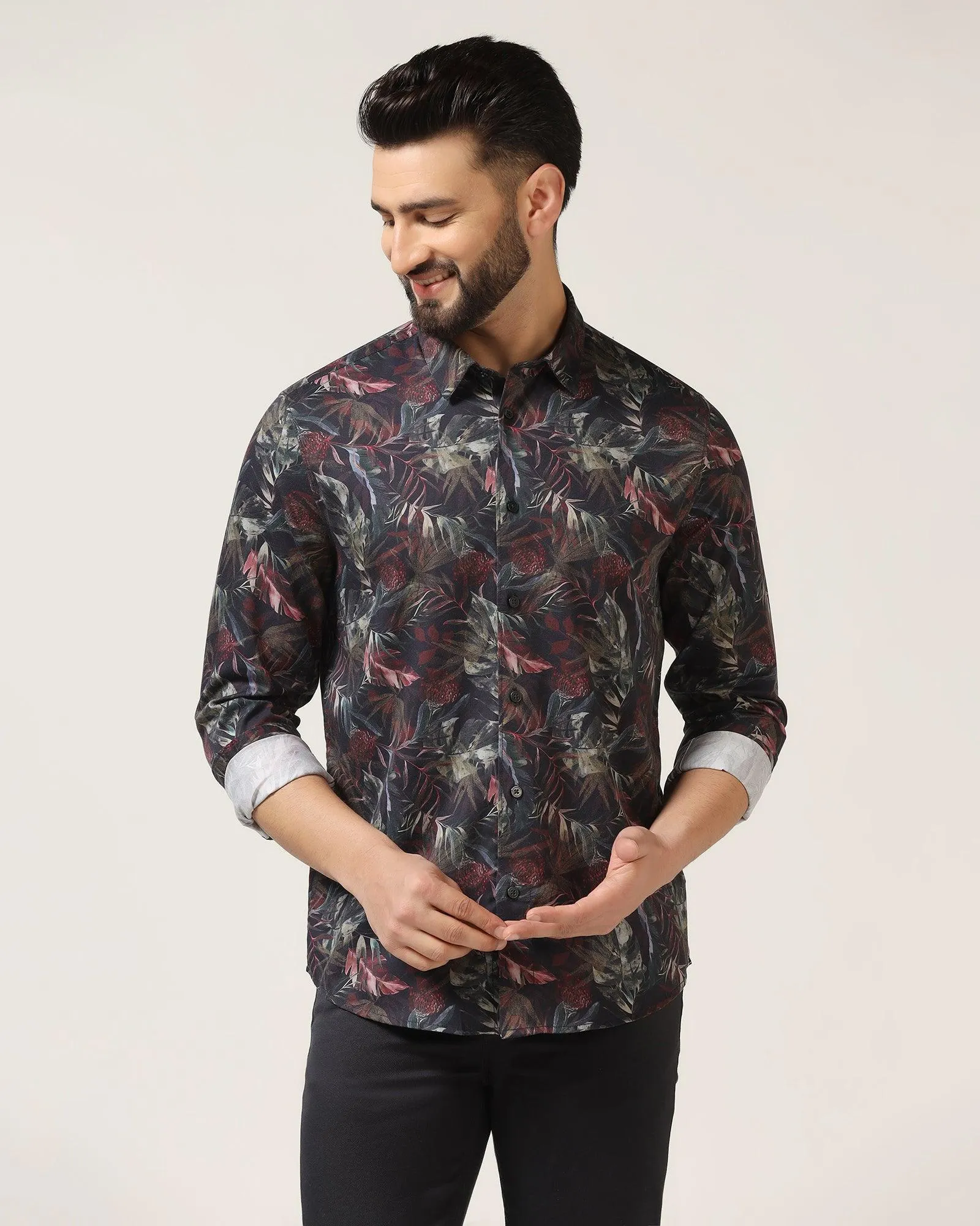 Casual Blue Printed Shirt - Tango