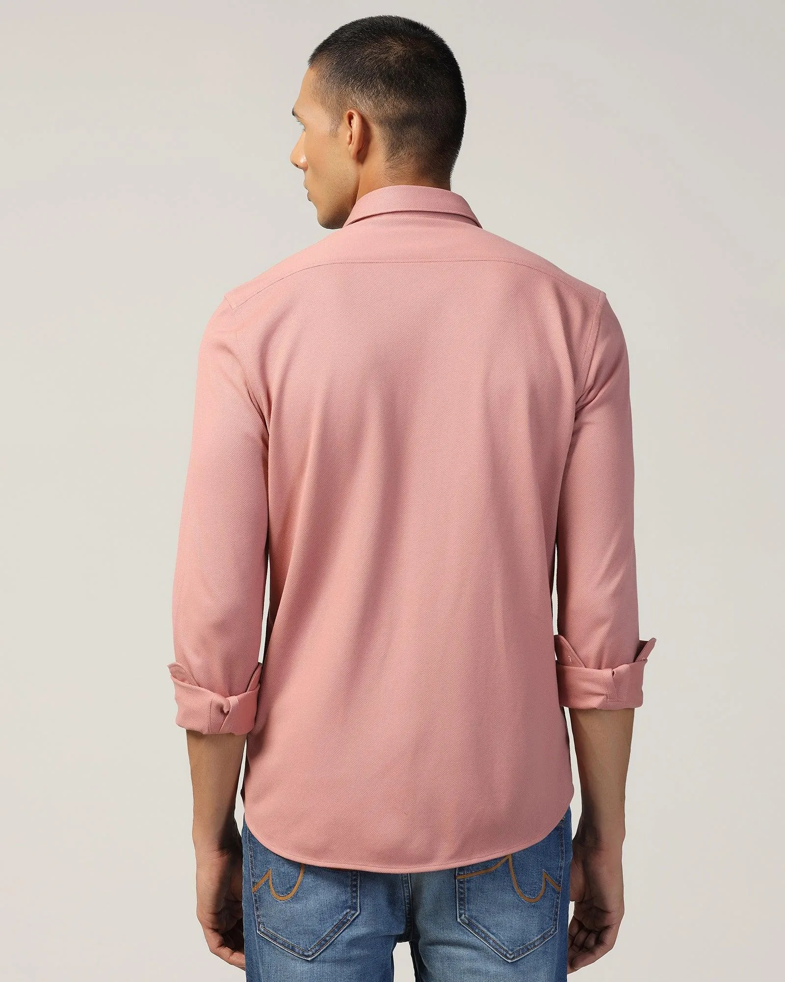 Casual Dusty Pink Solid Shirt - Pareto