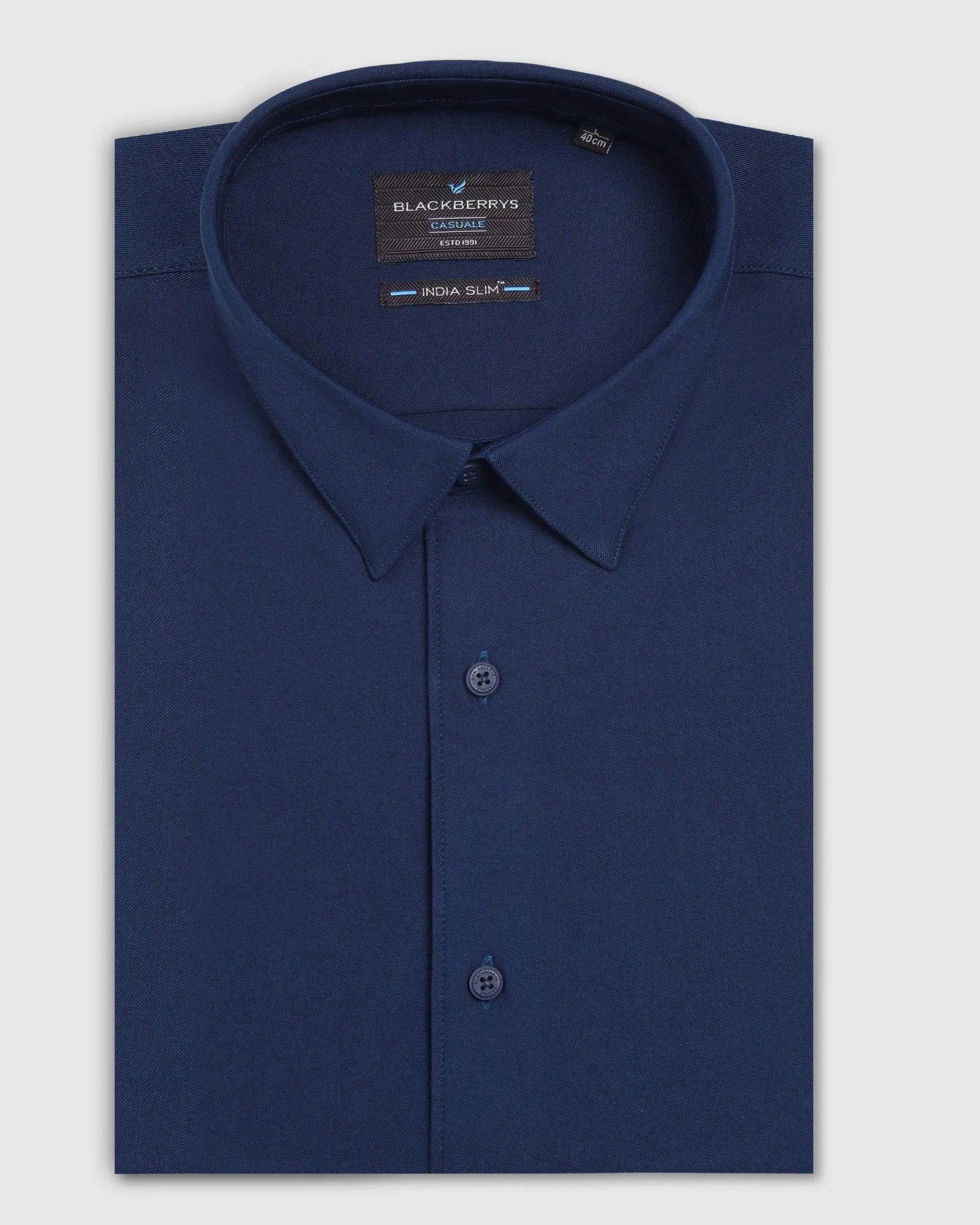 Casual Navy Solid Shirt - Gerald