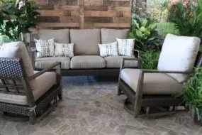 CEDARBROOK 3 PIECE SEATING SET - Sofa and 2 Swivel Rockers