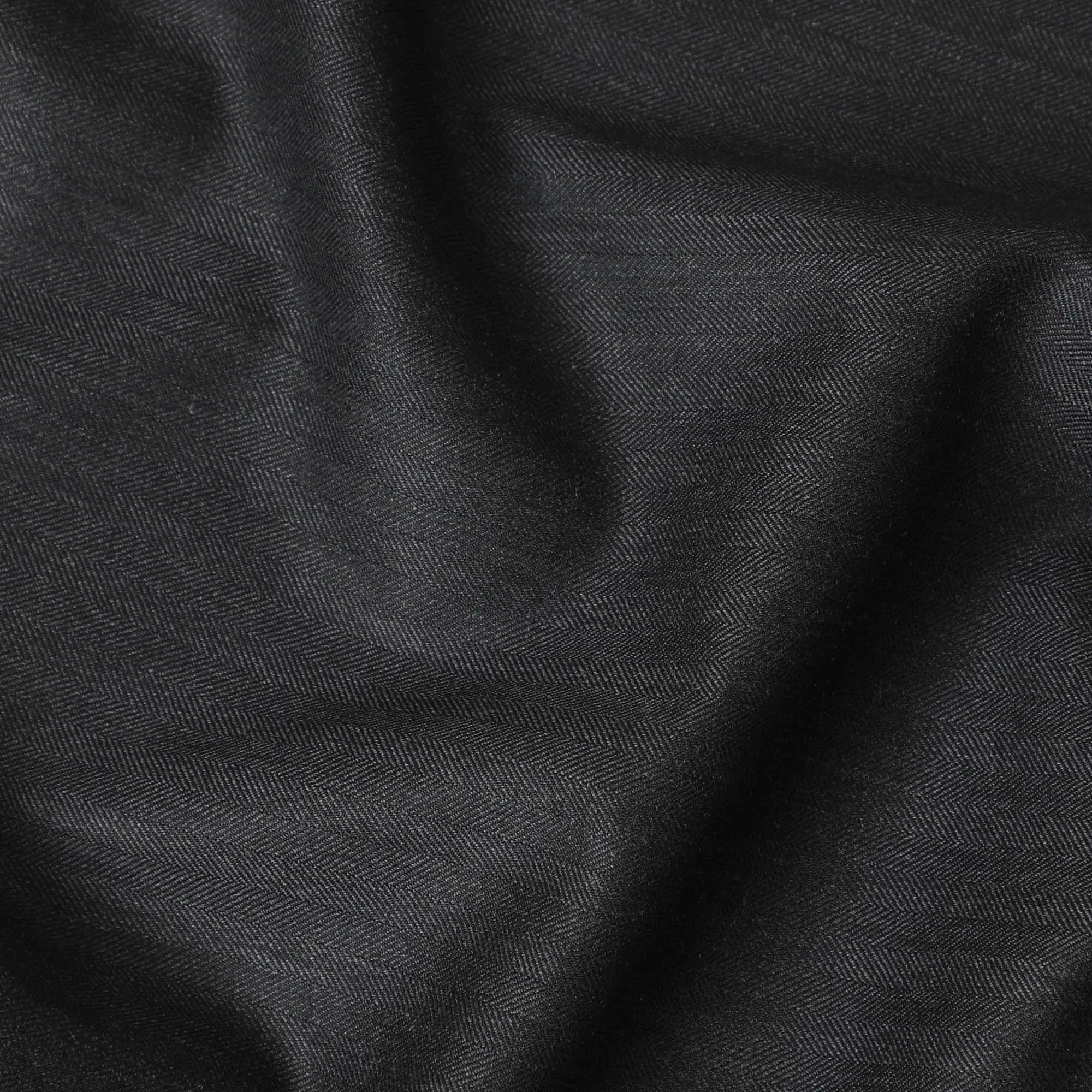 Charcoal grey plain Premium super 130's Australian superfine merino wool suiting fabric-D11435