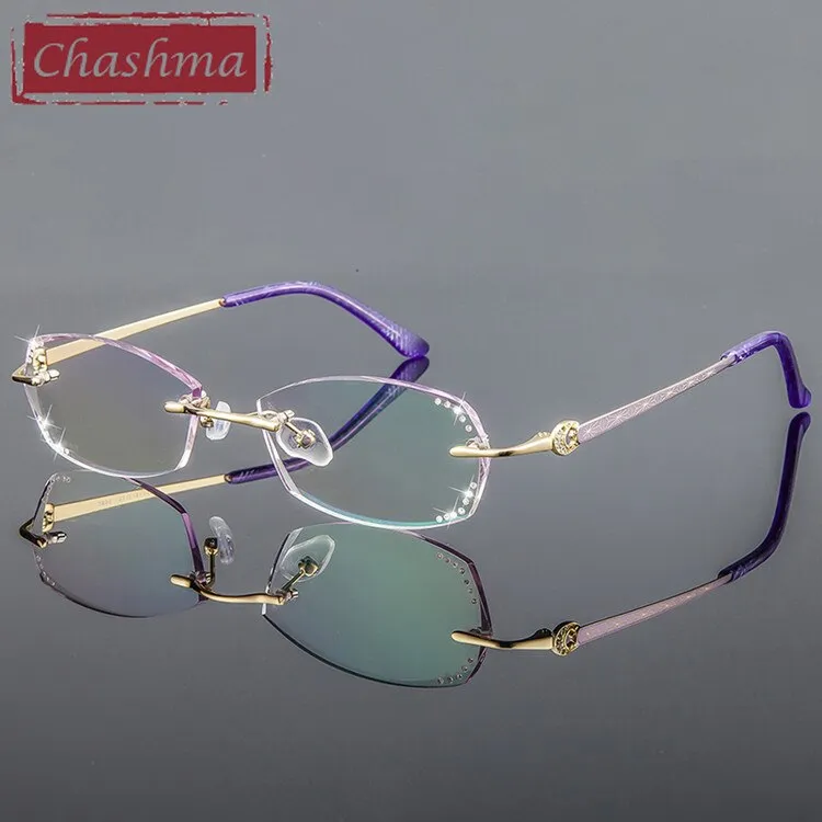 Chashma Women's Rimless Oval Titanium Eyeglasses 2890