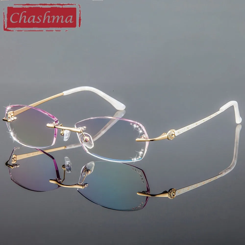 Chashma Women's Rimless Oval Titanium Eyeglasses 2890