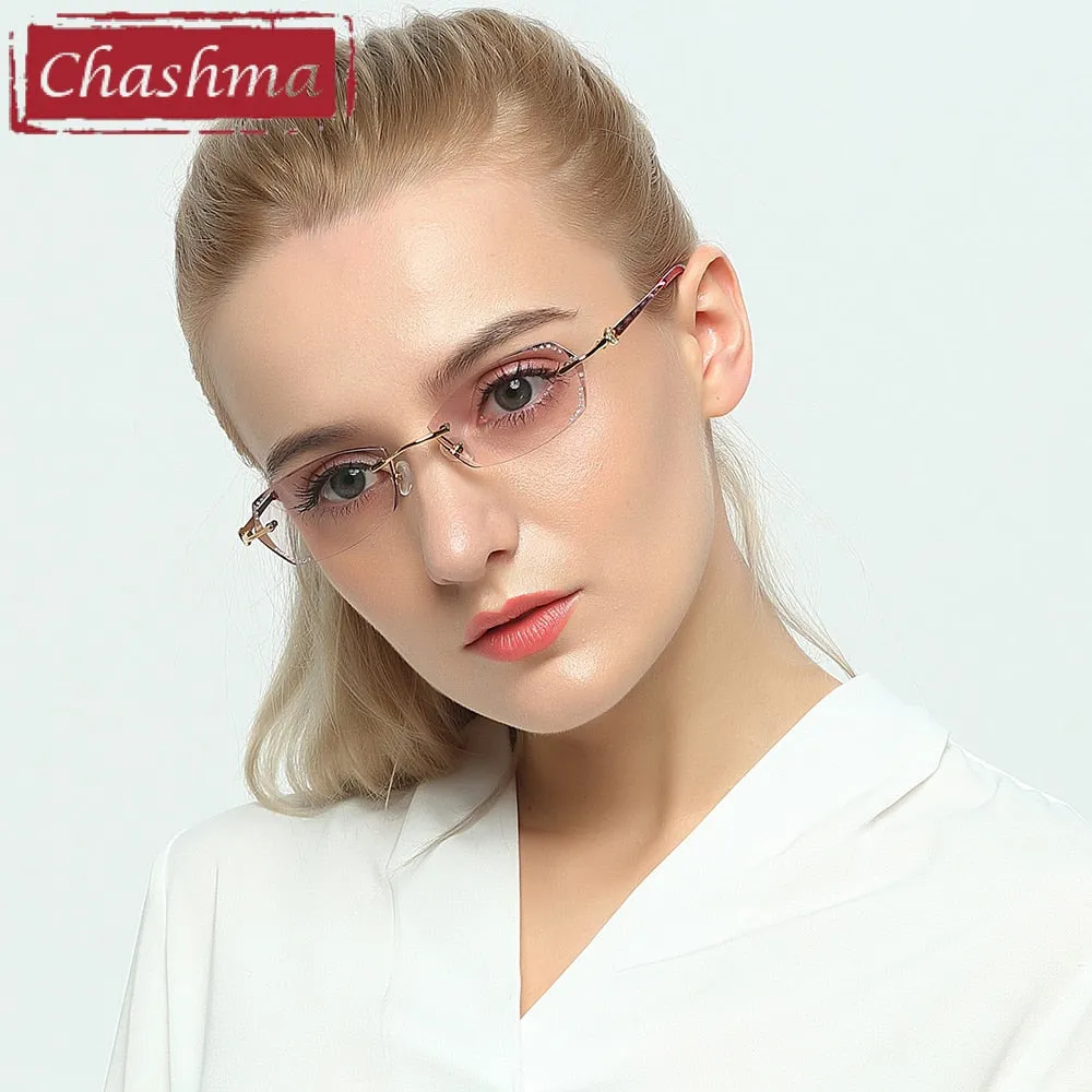 Chashma Women's Rimless Oval Titanium Eyeglasses 2890