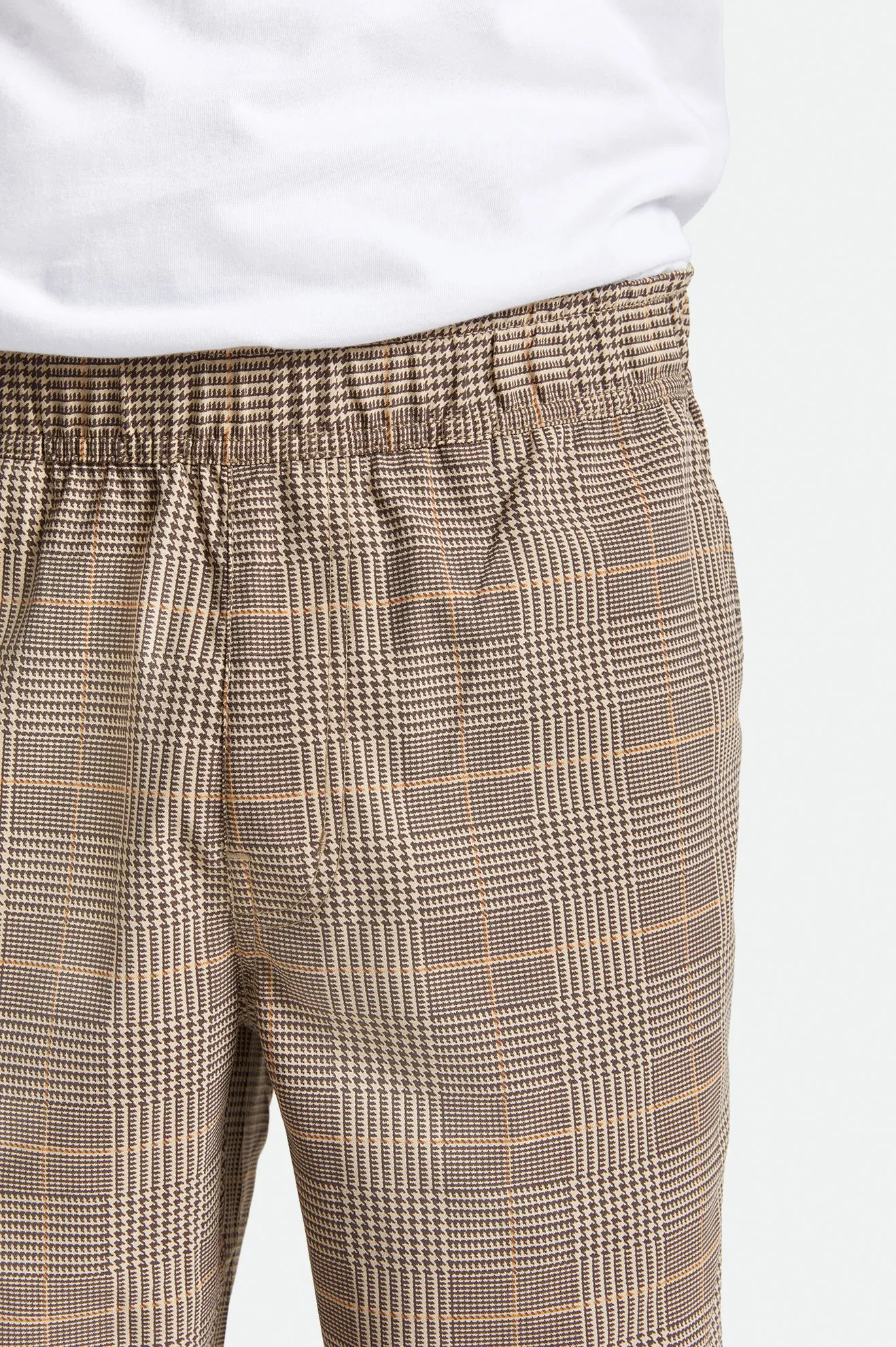 Choice E-waist Taper Utility Pant - Brown Plaid