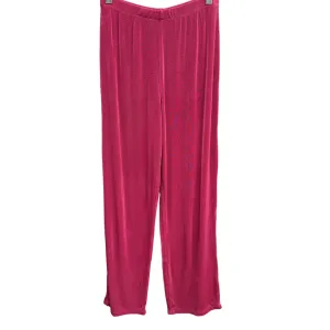 Citiknits Petite Womens Hot Pink Elastic Waist Stretch Slinky Dress Travel Pants