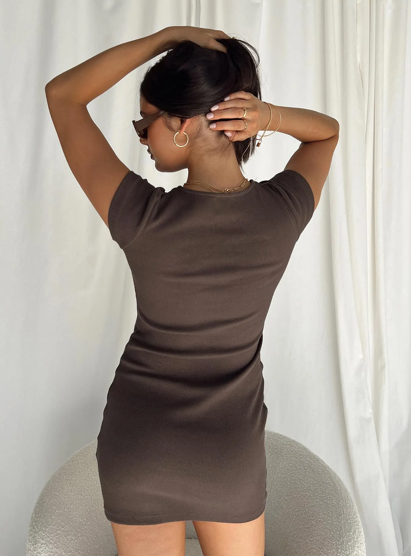 Classic Mini Dress Brown