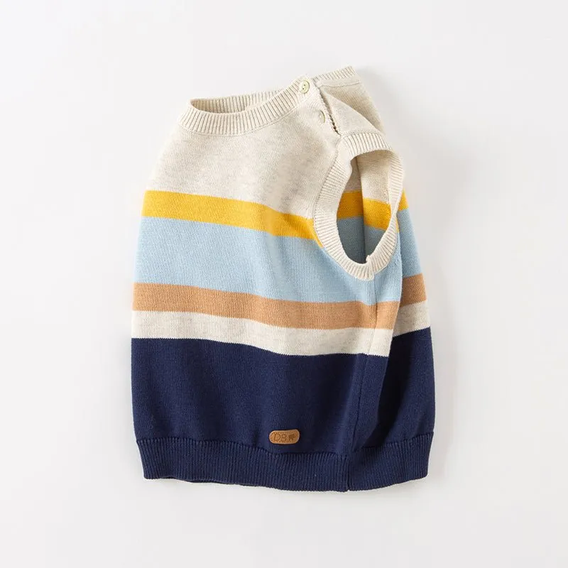 Color Layer Boy Stripe Knitted Vest