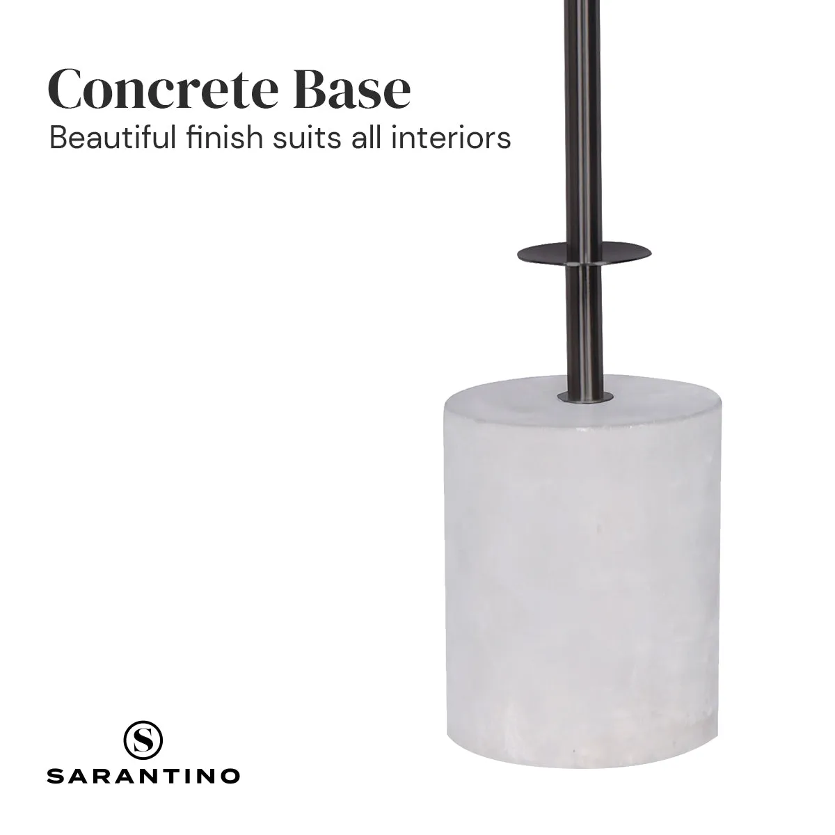 Concrete Base Metal Table Lamp, Off-White Linen Shade