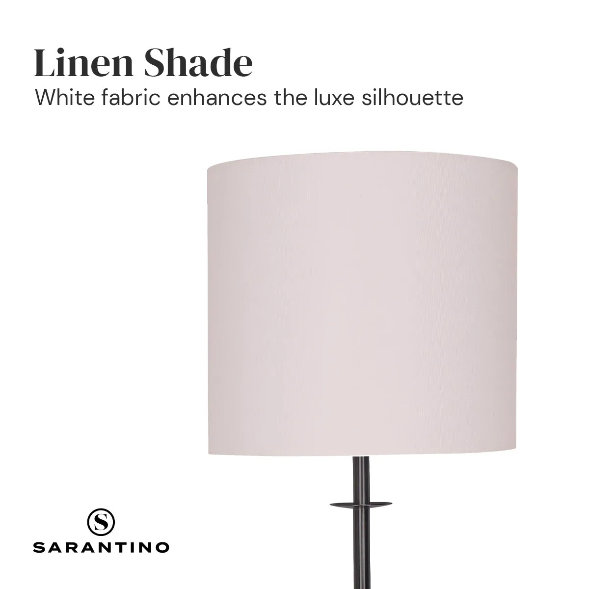 Concrete Base Metal Table Lamp, Off-White Linen Shade