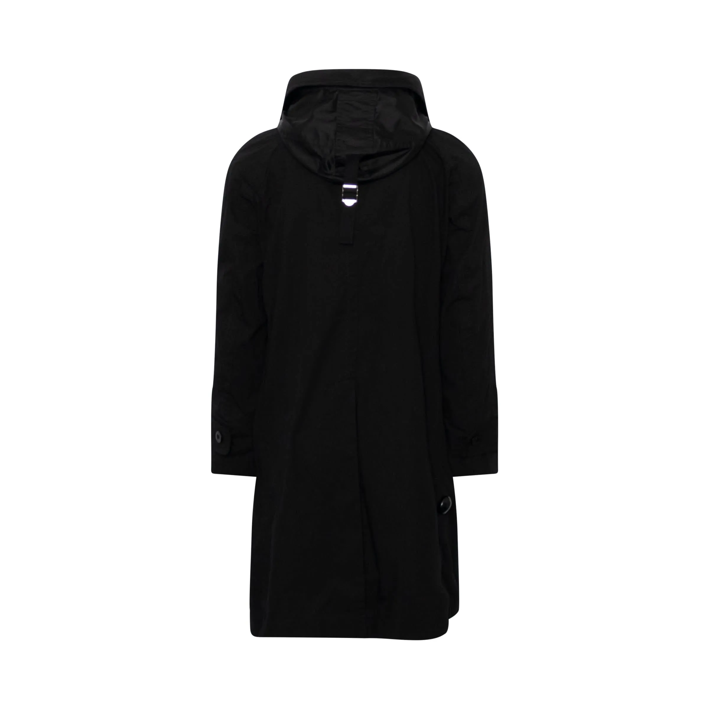 Cotton Nylon Oxford Coat in Black