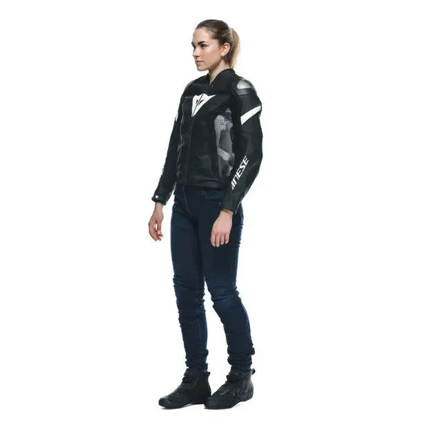 Dainese Avro 5 Ladies Leather Jacket Black / Black / White