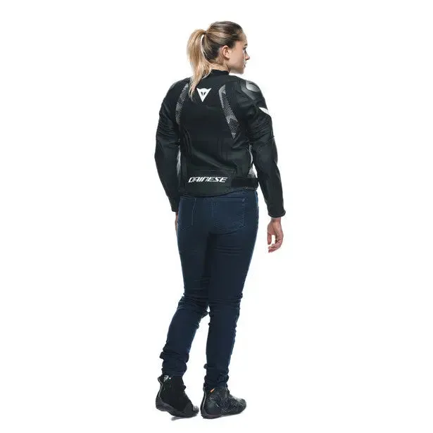 Dainese Avro 5 Ladies Leather Jacket Black / Black / White