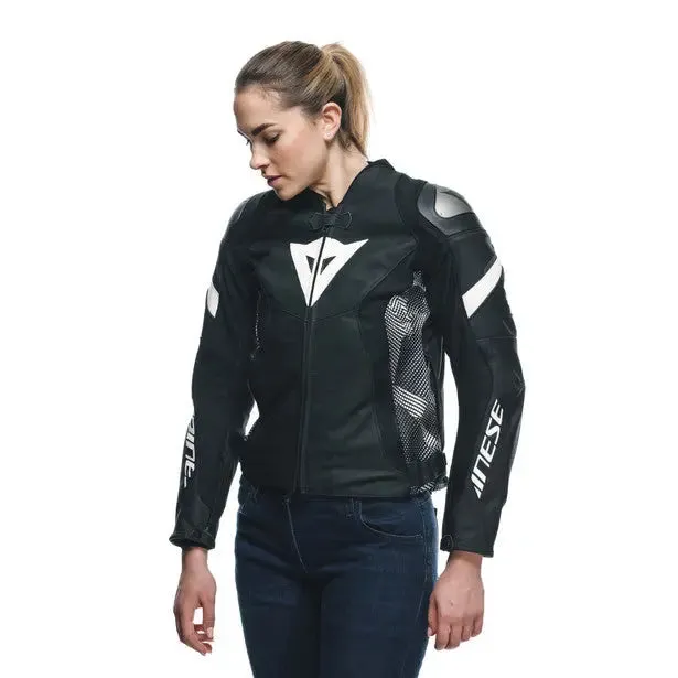 Dainese Avro 5 Ladies Leather Jacket Black / Black / White