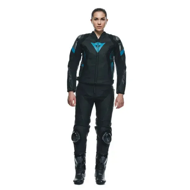 Dainese Avro 5 Ladies Leather Jacket Black / Teal / Anthracite