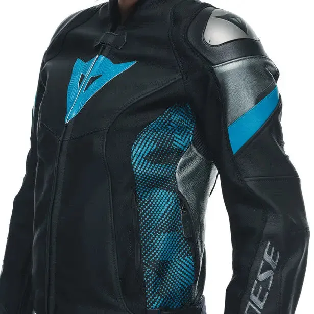 Dainese Avro 5 Ladies Leather Jacket Black / Teal / Anthracite