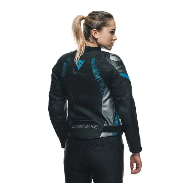 Dainese Avro 5 Ladies Leather Jacket Black / Teal / Anthracite