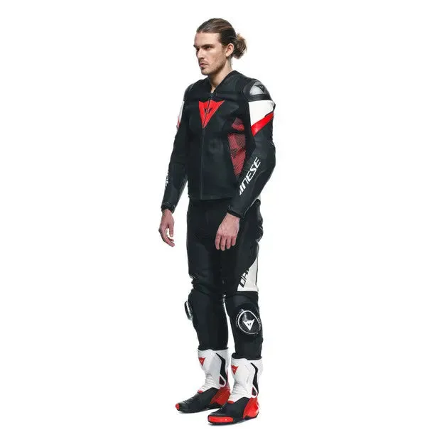 Dainese Avro 5 Leather Jacket Black / Lava Red / White