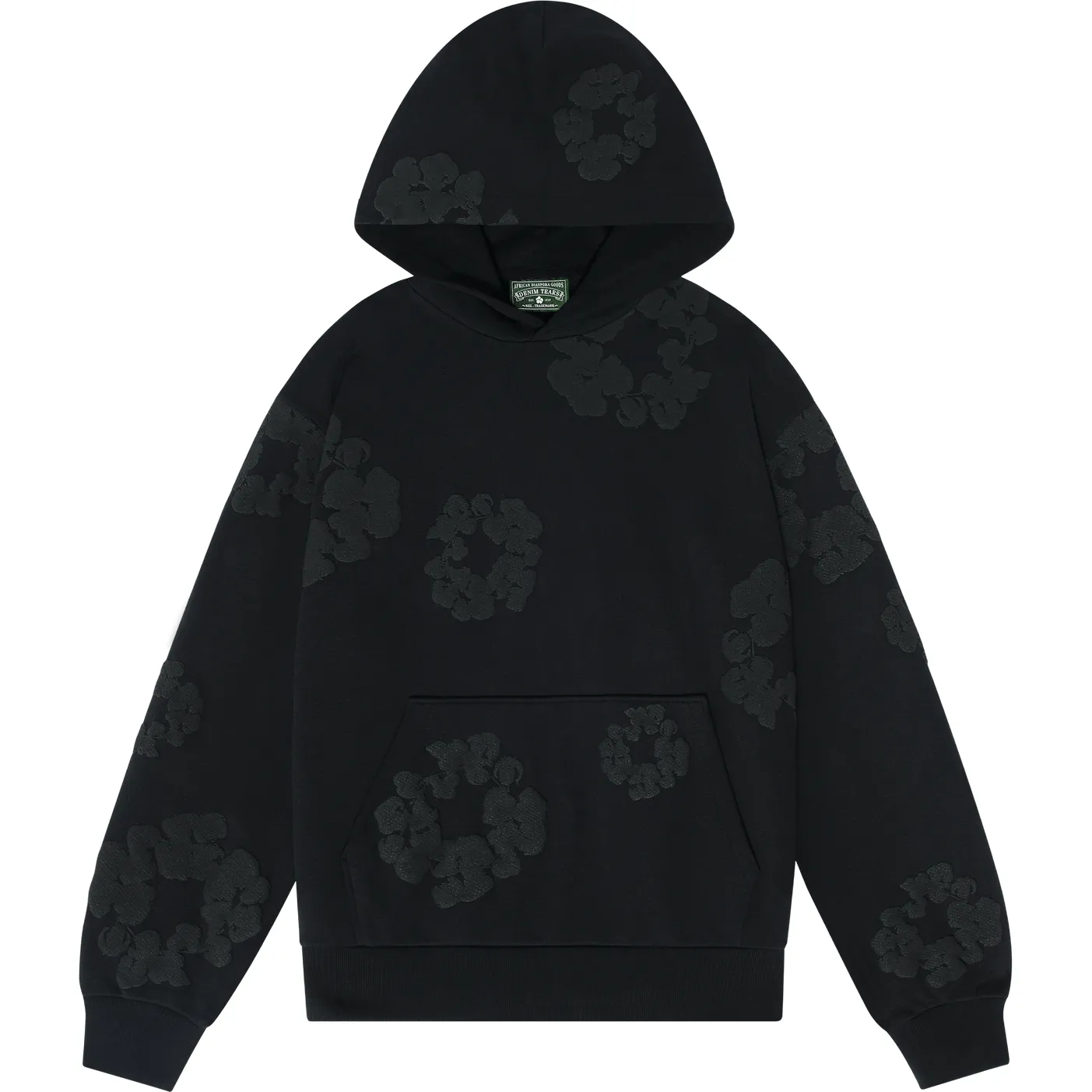 Denim Tears Cotton Wreath Hooded Sweatshirt Black Monochrome