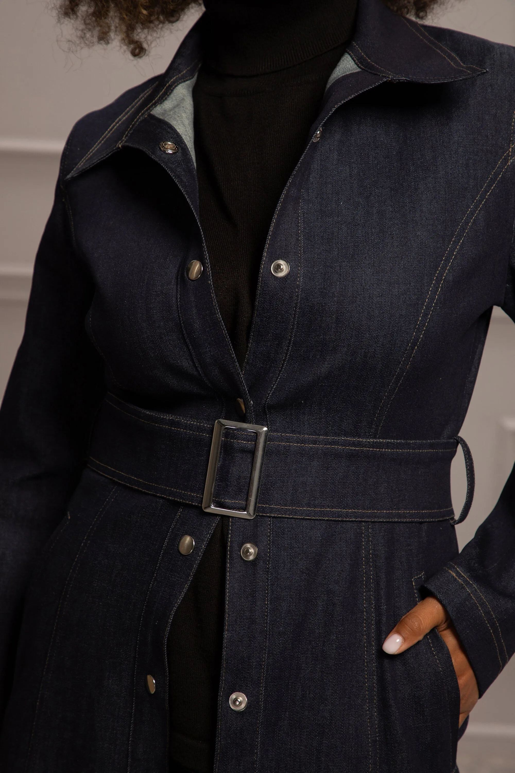 DENIM TRENCH COAT