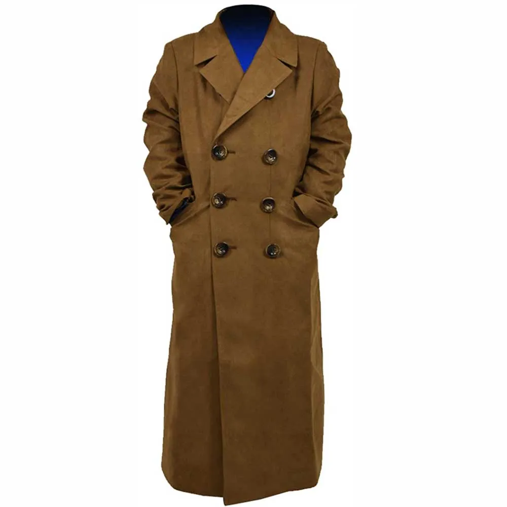 Doctor Who Cosplay Kids 10th Tenth Doctor Suede Trench Coat Children Halloween Costumes