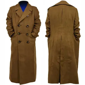 Doctor Who Cosplay Kids 10th Tenth Doctor Suede Trench Coat Children Halloween Costumes