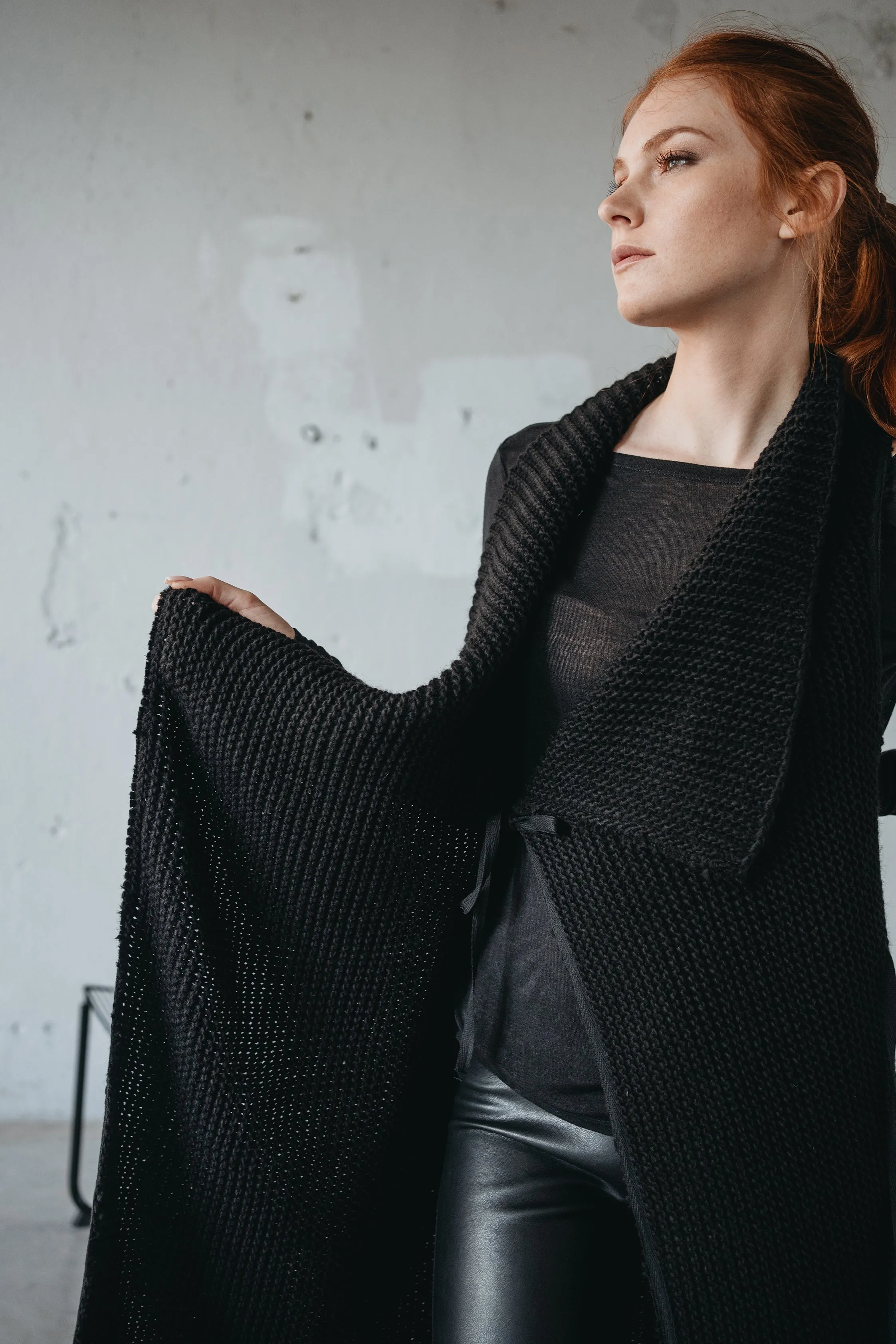 Draped Wool Knitted Vest