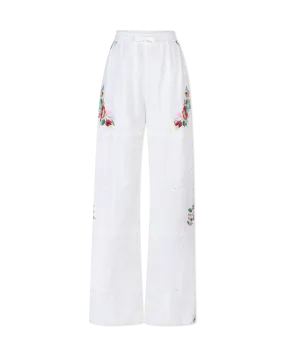 Embroidered Linen Pants