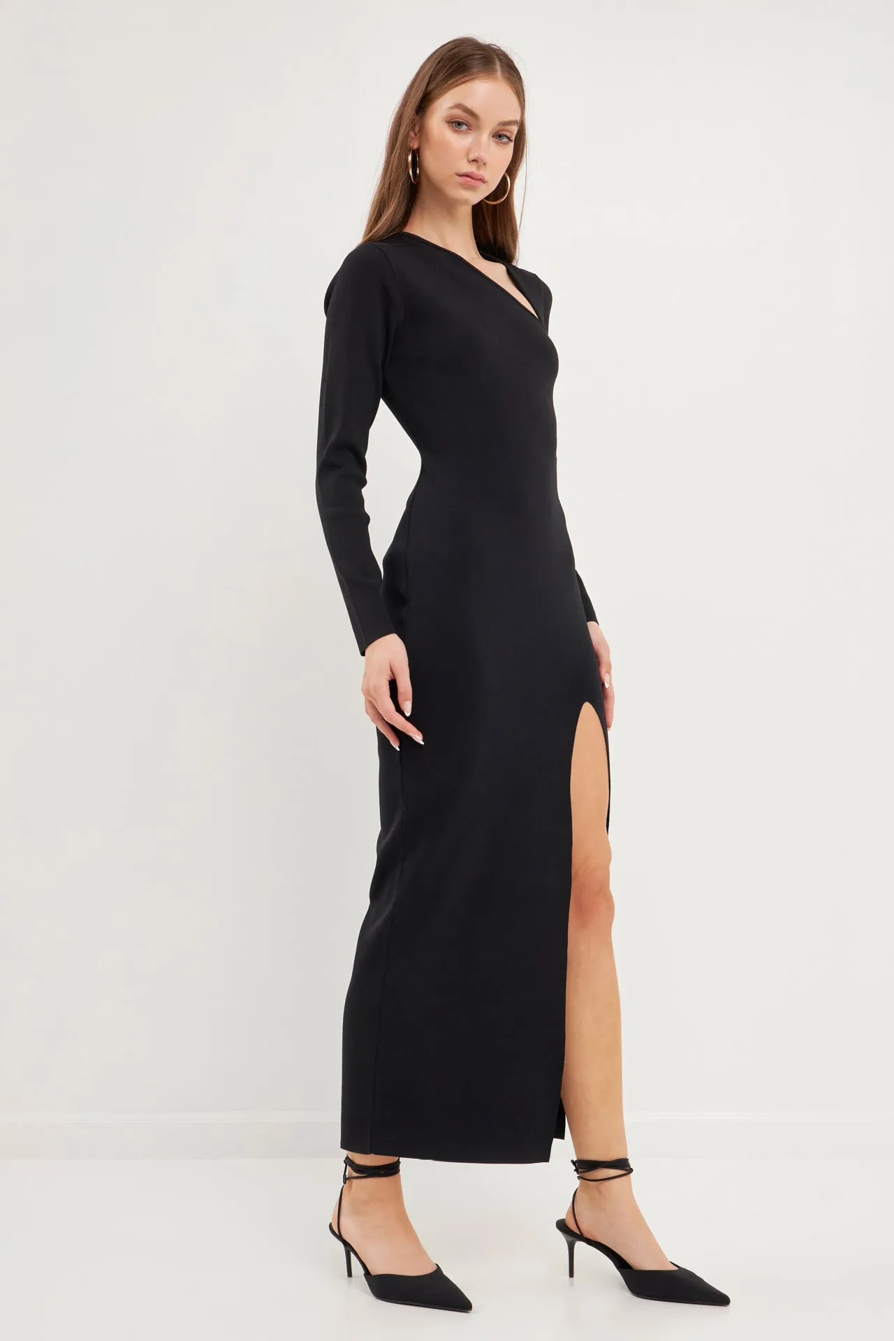 Endless Rose - Cut Out Long Sleeve Maxi Dress - Final Sale