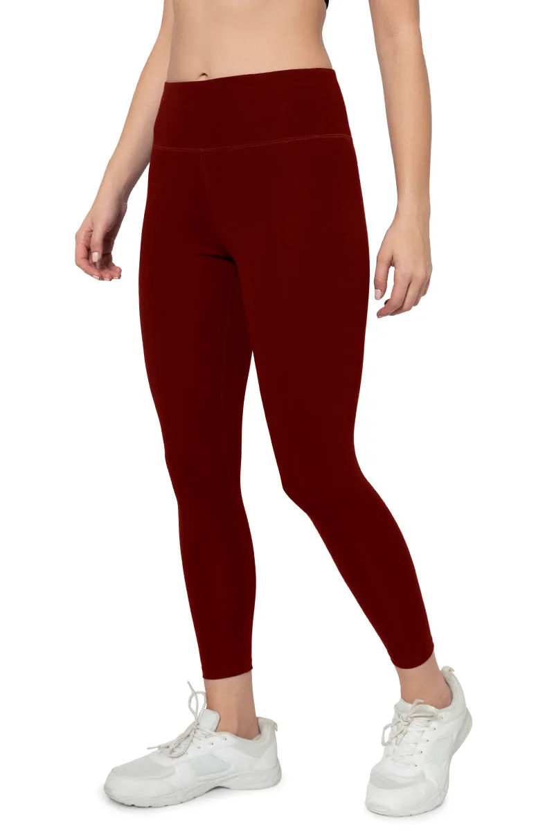 Energize High Rise Active Leggings - Burgundy