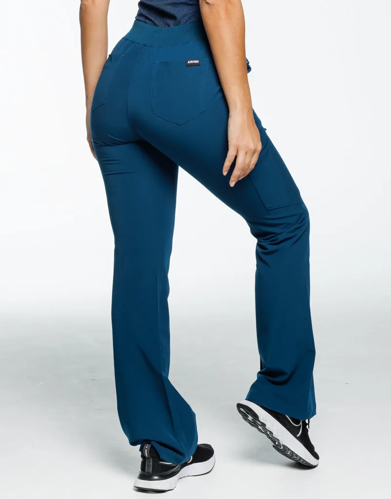 Essential Flare Scrub Pants - Gibraltar Blue