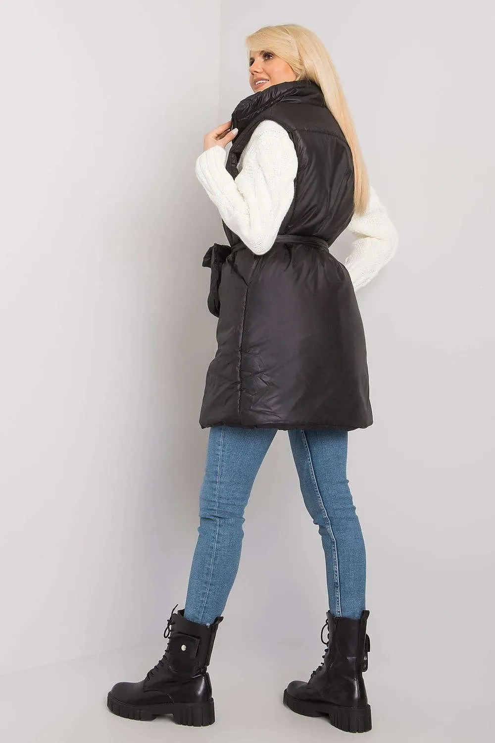 Ex Moda Long Puffer Vest With Fanny Pack