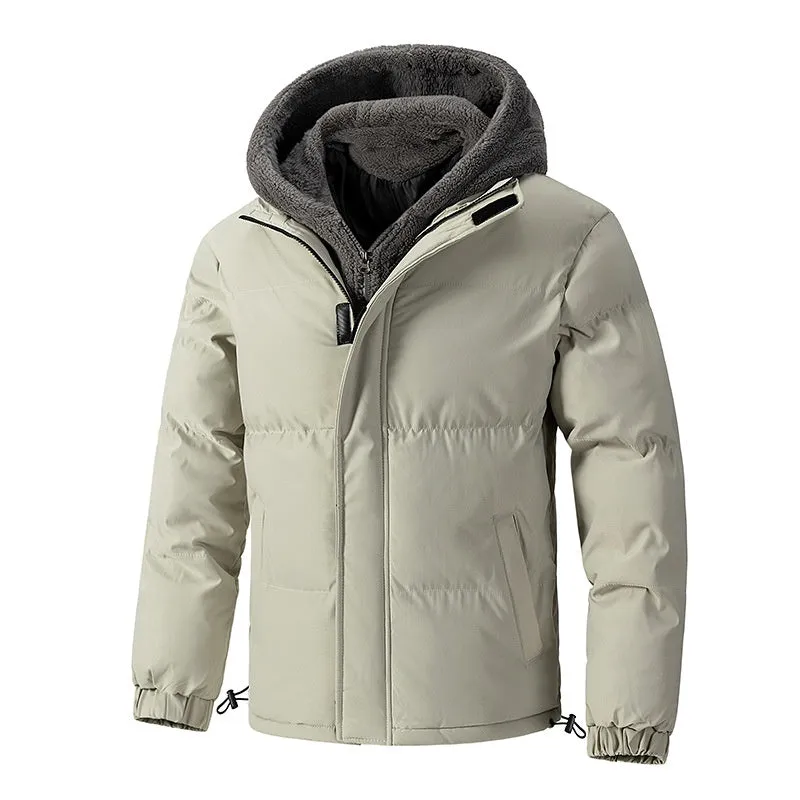 Fake Two Pieces Loose Padded Coat Men