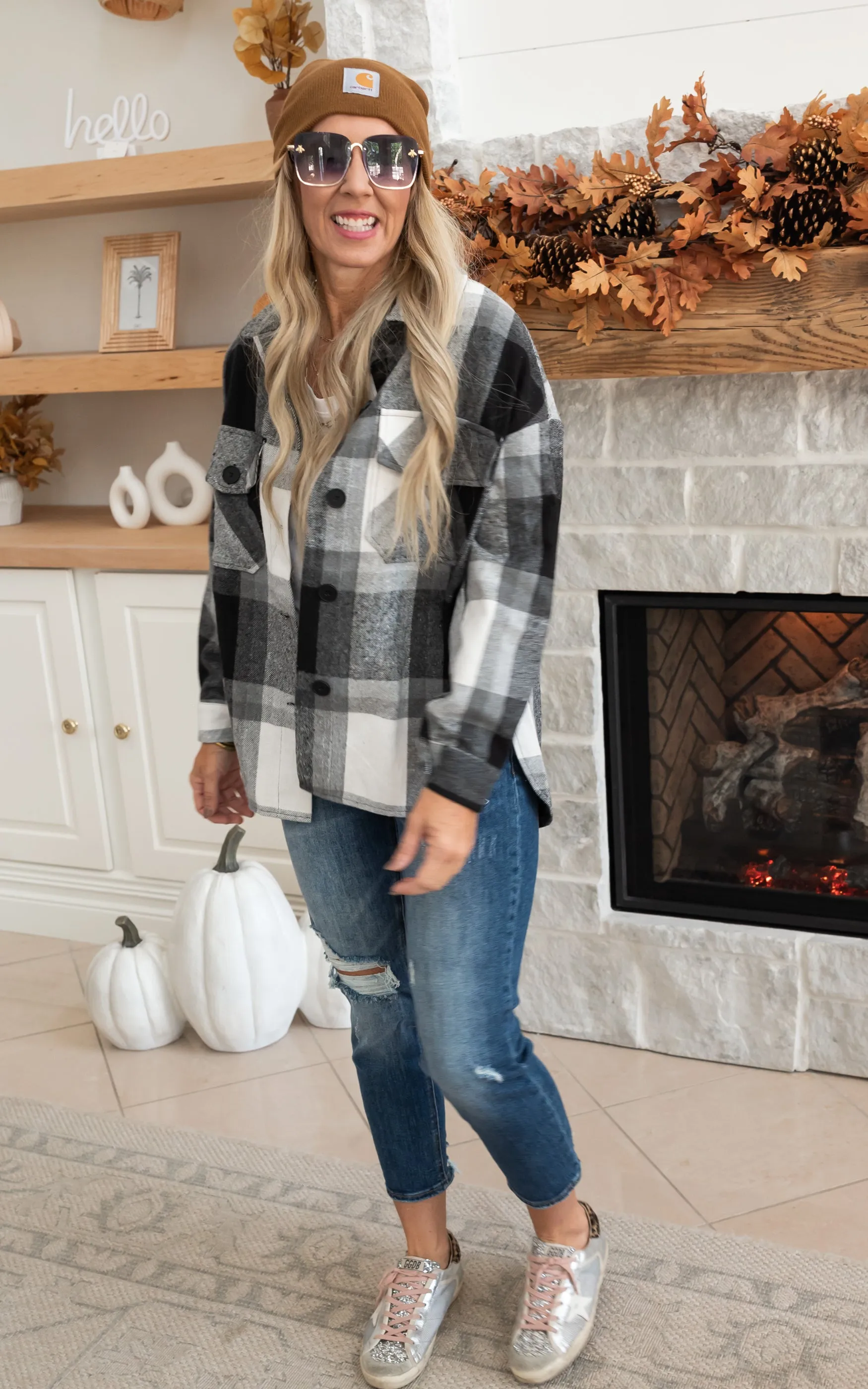 Feeling Bold Black Plaid Shacket - Final Sale