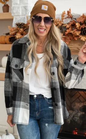 Feeling Bold Black Plaid Shacket - Final Sale