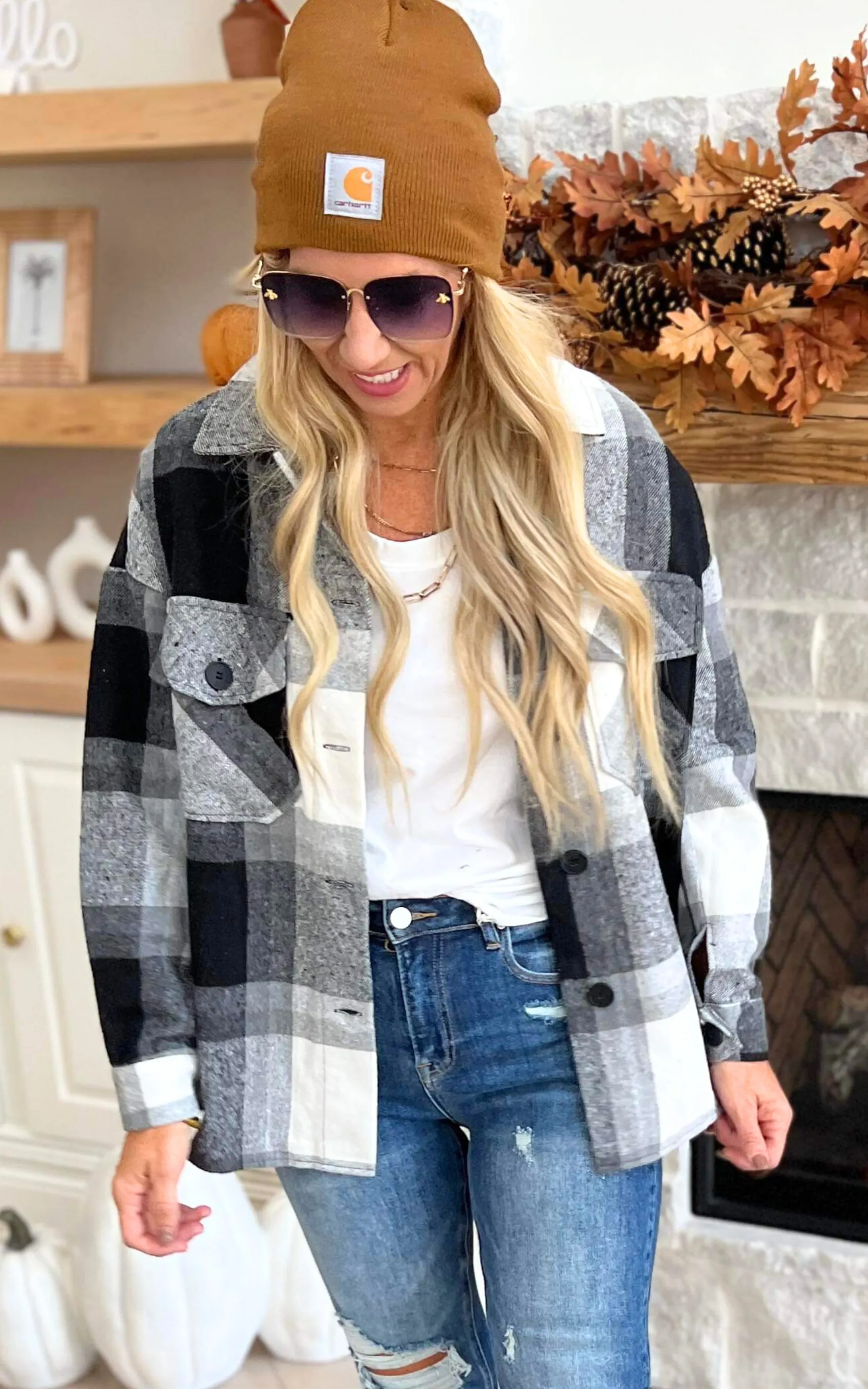 Feeling Bold Black Plaid Shacket - Final Sale