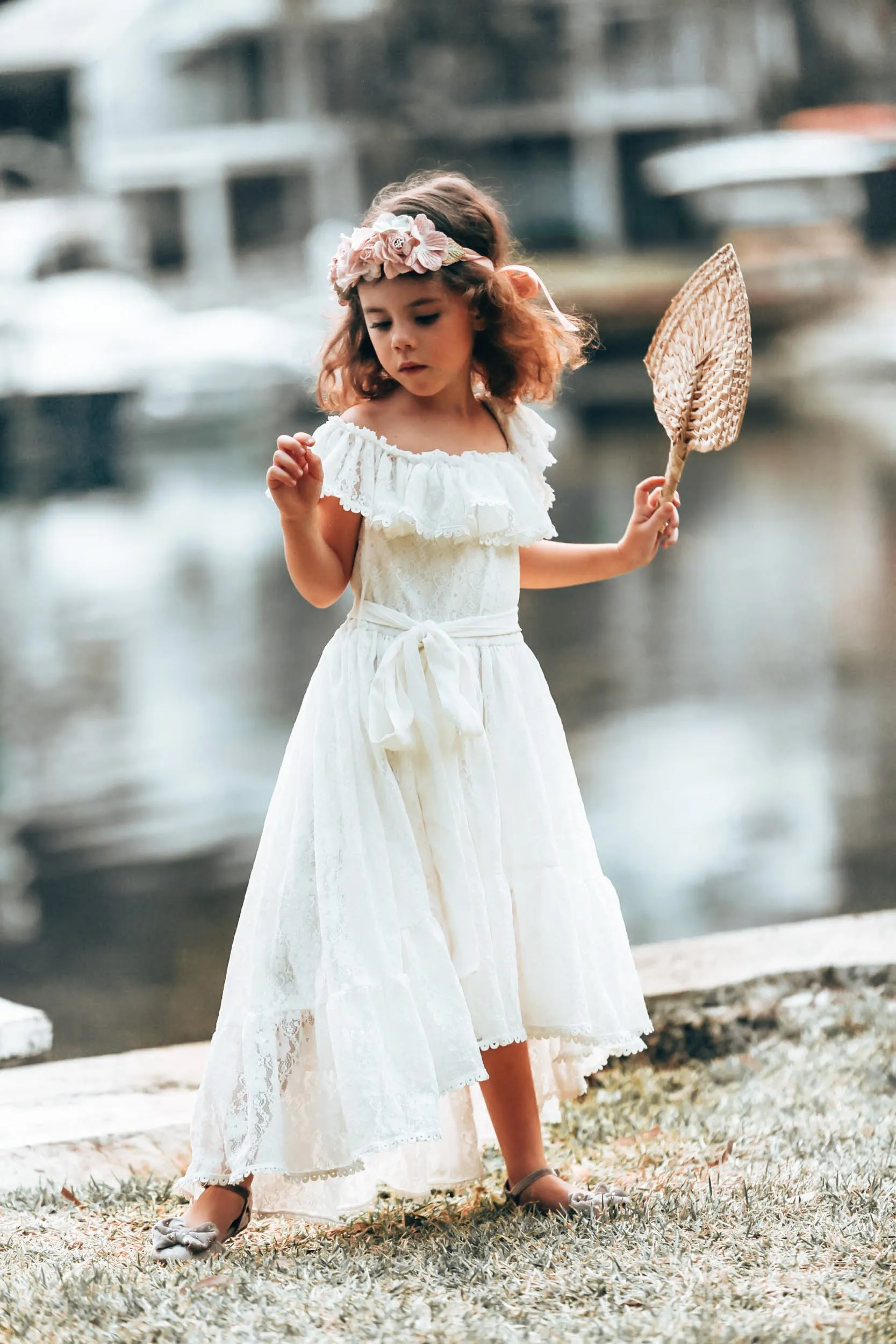 Finlay -  Ivory Lace Girls Dress