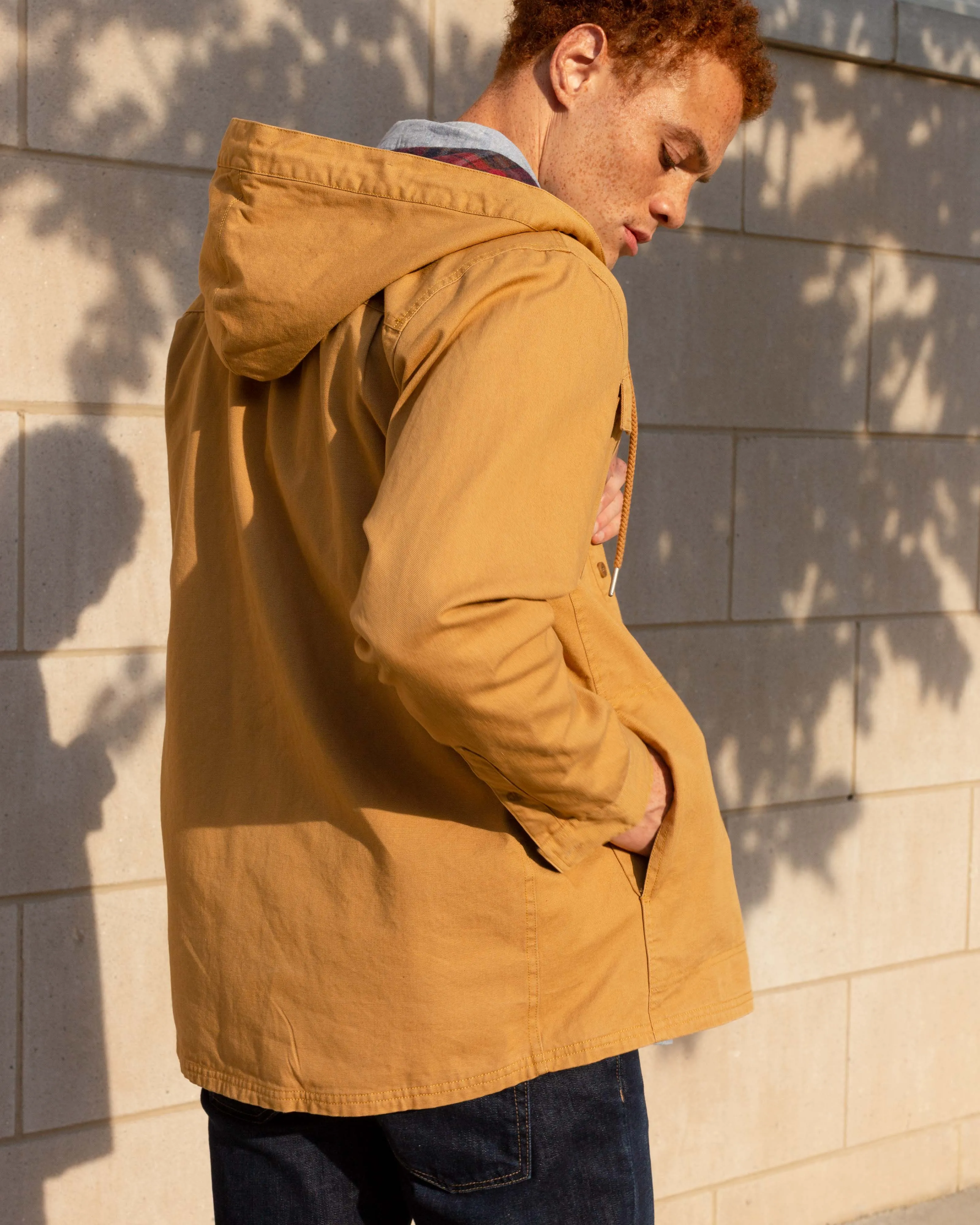 Flannel-Lined Hooded Chore Coat