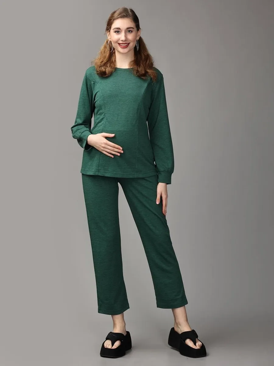 Fo-rest Spot Maternity and Nursing Sweatshirt Co- Ord Set