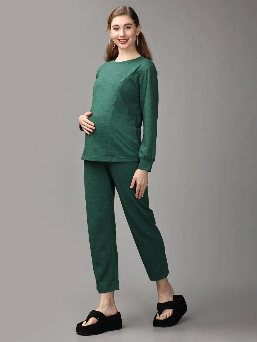 Fo-rest Spot Maternity and Nursing Sweatshirt Co- Ord Set