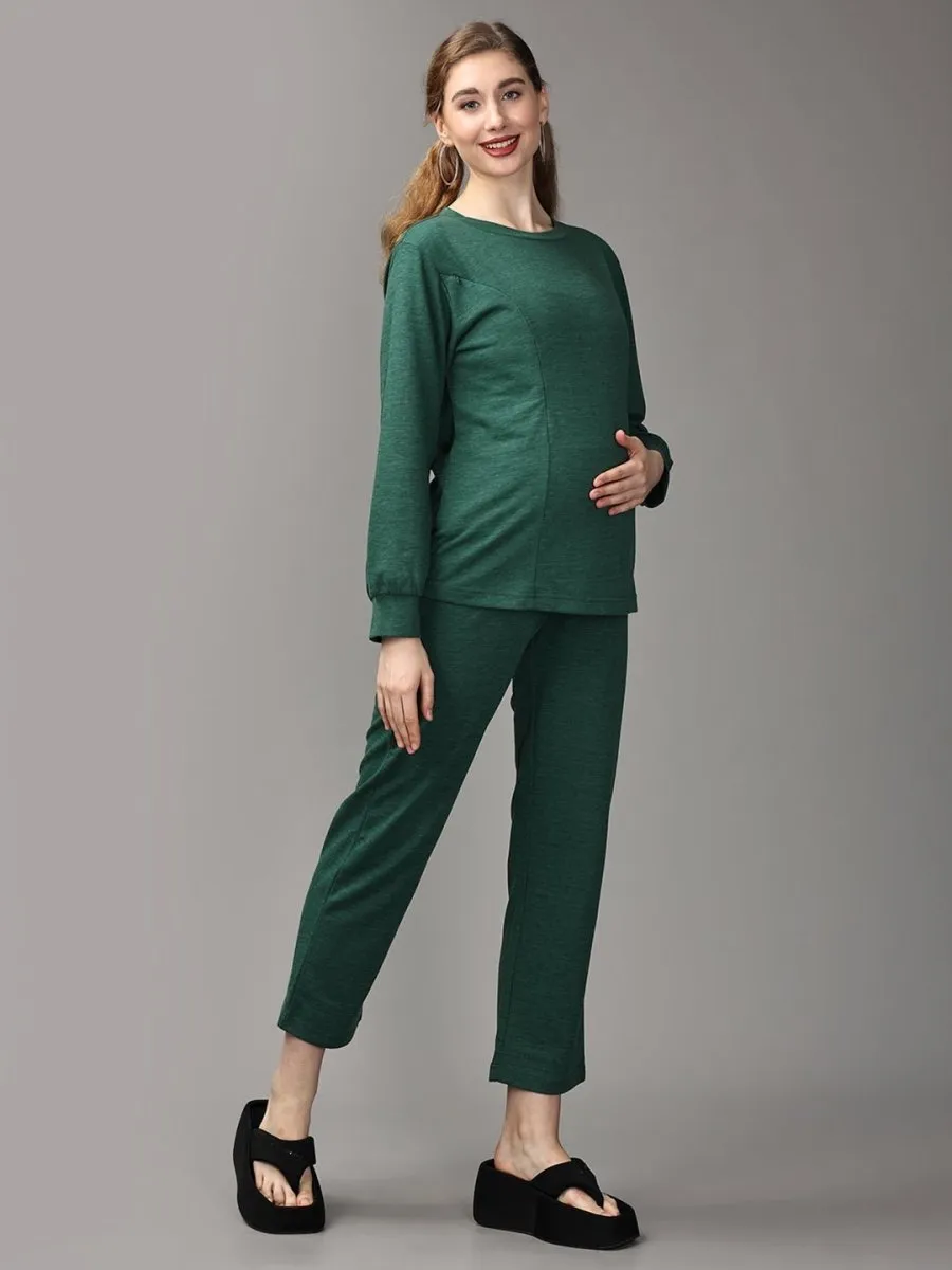 Fo-rest Spot Maternity and Nursing Sweatshirt Co- Ord Set