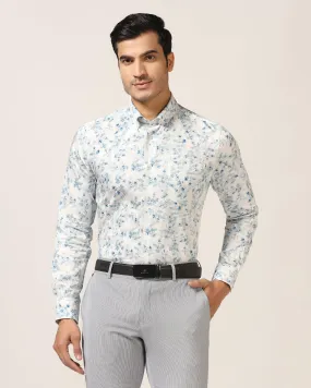 Formal Blue Printed Shirt - Botanic