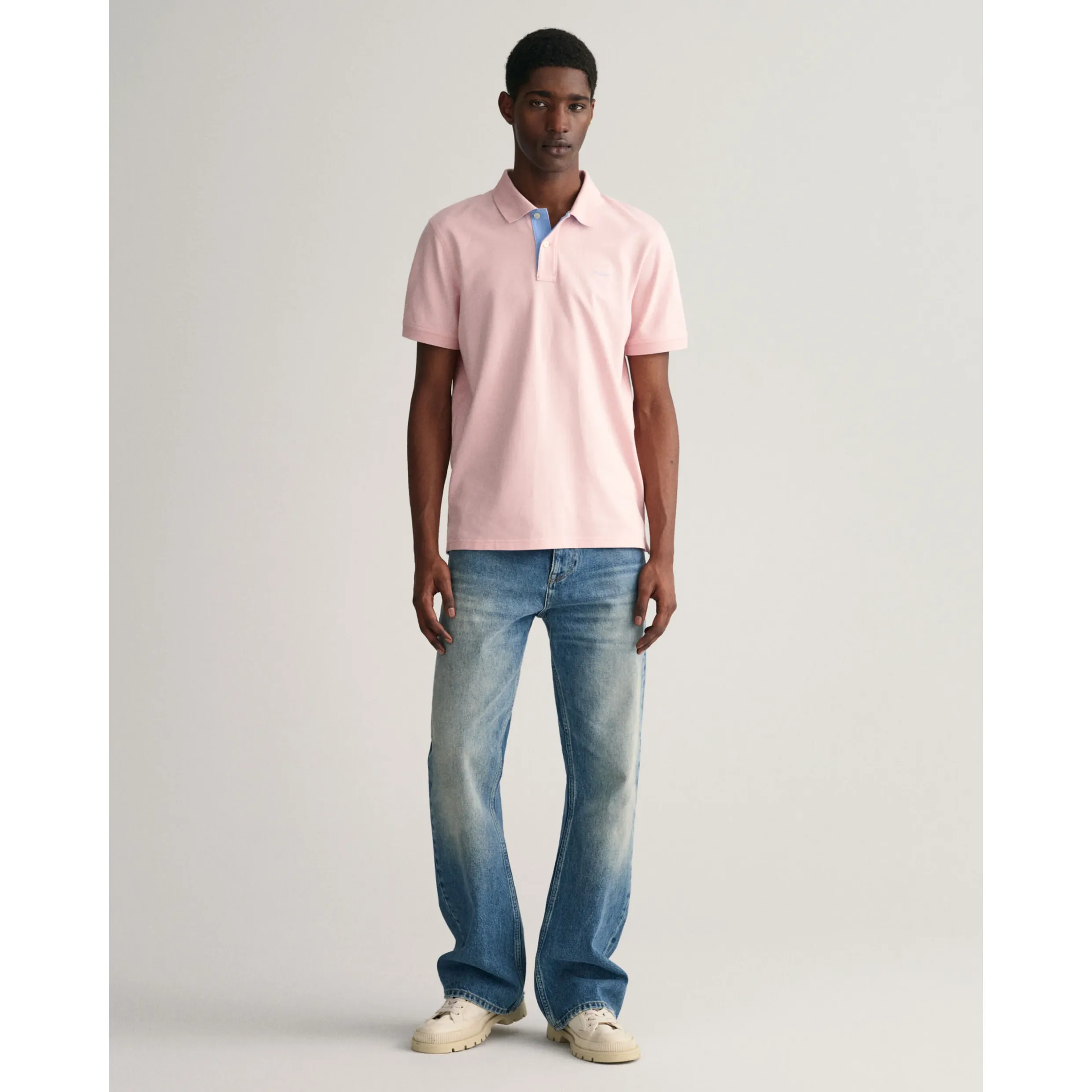 GANT Contrast Stretch Piqué Polo Shirt 2062026 Faded Pink