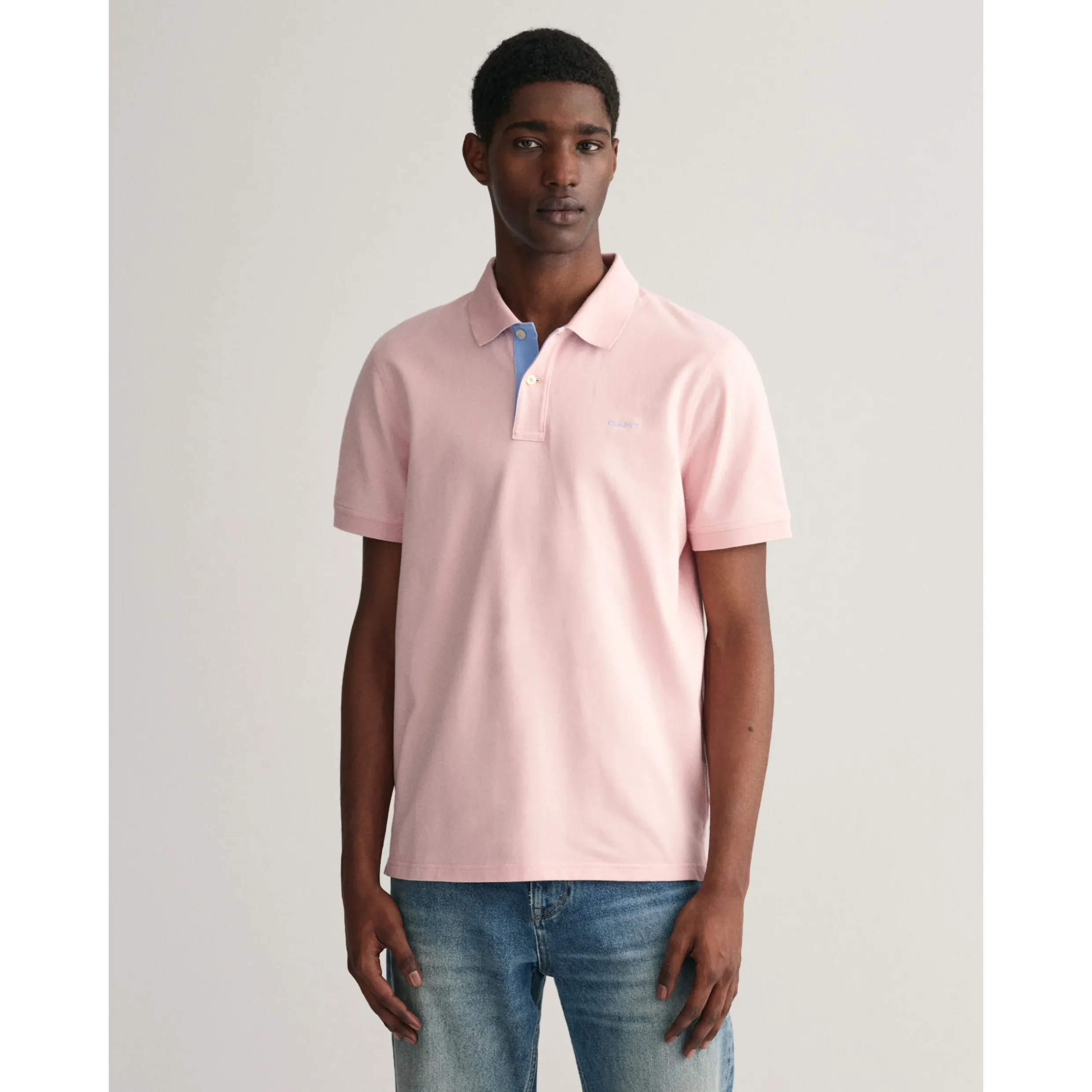 GANT Contrast Stretch Piqué Polo Shirt 2062026 Faded Pink