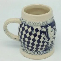 German Beer Stein Bayern Cobalt Blue Shot