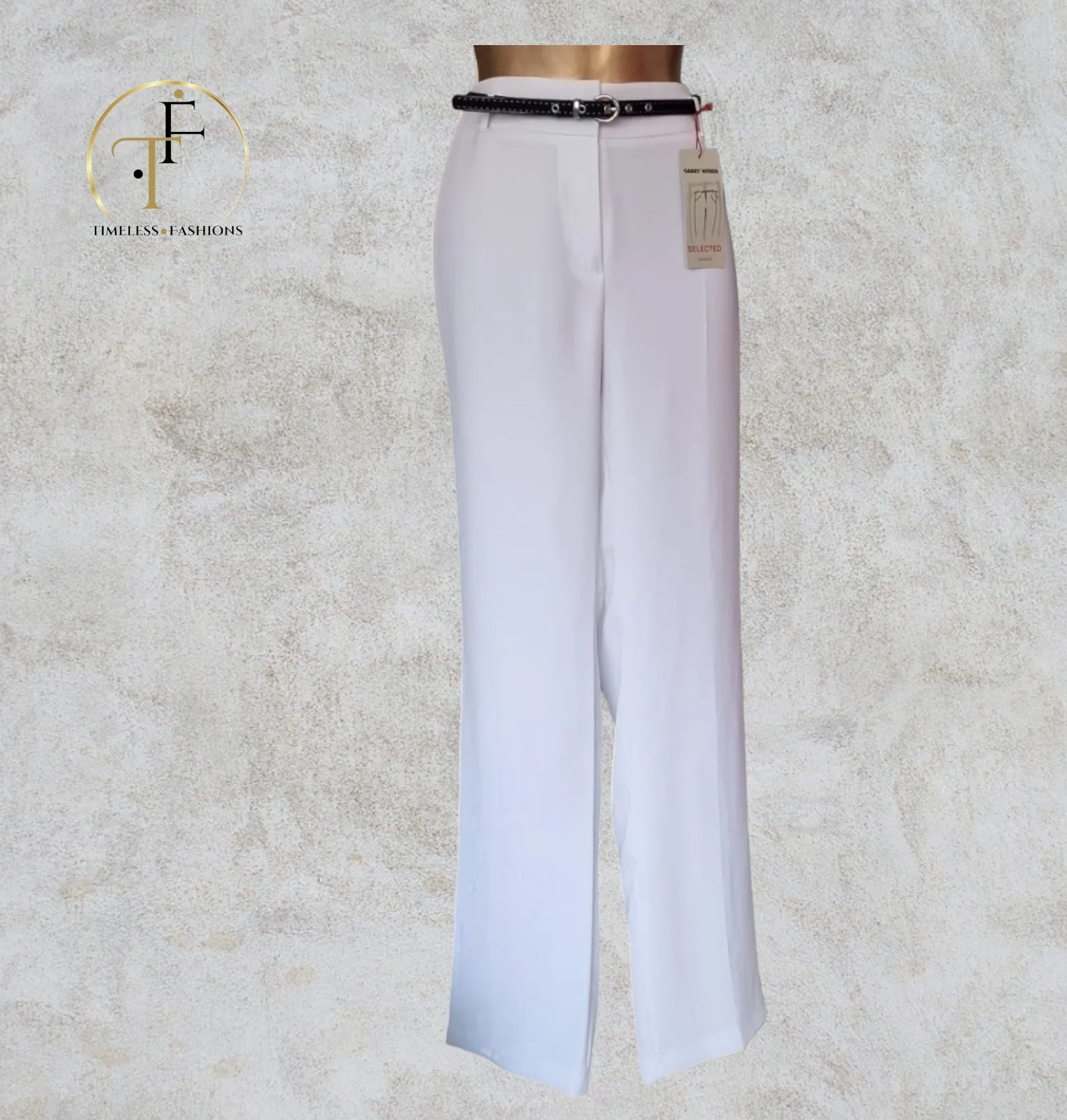 Gerry Weber Women’s White Lined Slim Style Summer Trousers UK14 US 10 EU 42 IT 45