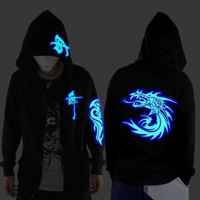 Ghost Step Dance Clothes Drag Step Costume Loose Coat Even Ghost Hoodie Hat Fluorescence Serve Men And Women Student Jacket